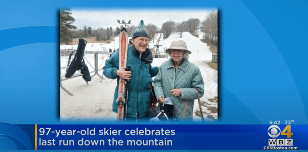 97-year-old skier goes viral with one last run
